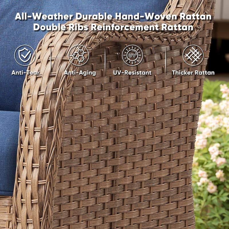 Outside Glider Chair with Cushion Yellow-Blue - Yellow