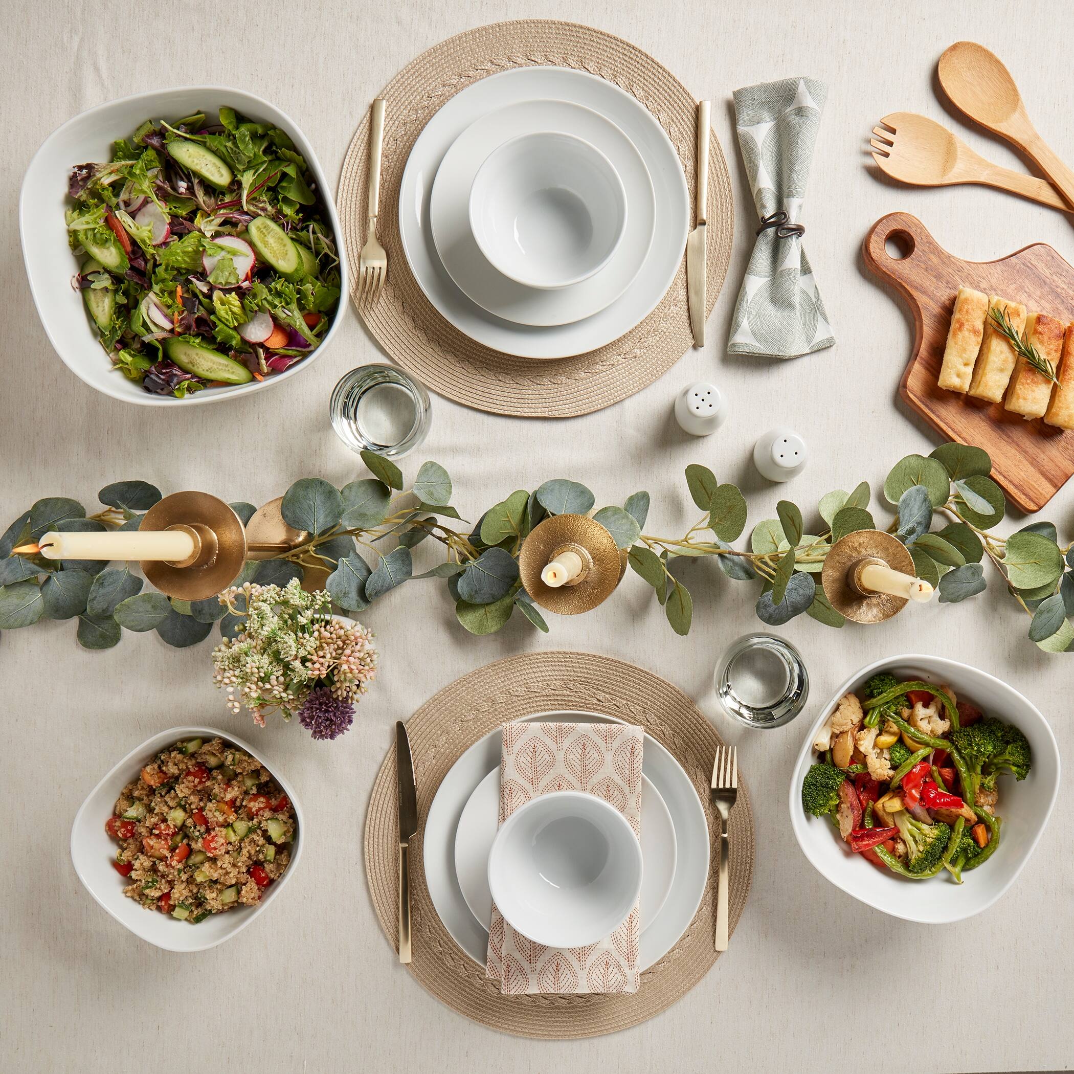 Denmark 3PC White Porcelain Soft Square Serving Bowl Bed Bath