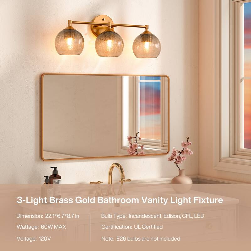 3-Light Bathroom Dimmable Vanity Light - N/A
