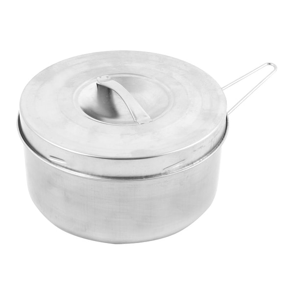 Unique Bargains Unique Bargains Household Travel Metal Cylindrical Shaped Food Lunch Box Silver Tone