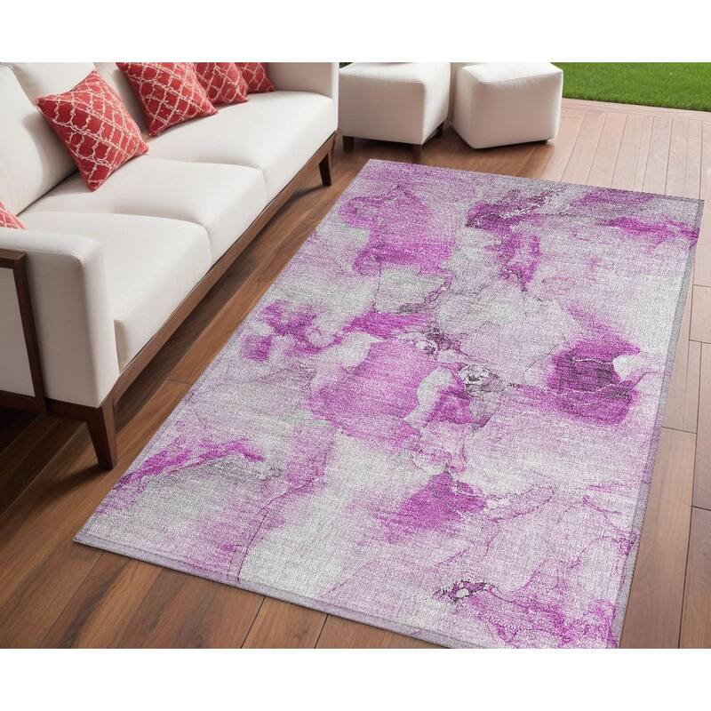 Daso Contemporary Abstract Weather Resistant Timeless Fusion Outdoor Rug - 5' X 8' - Multi