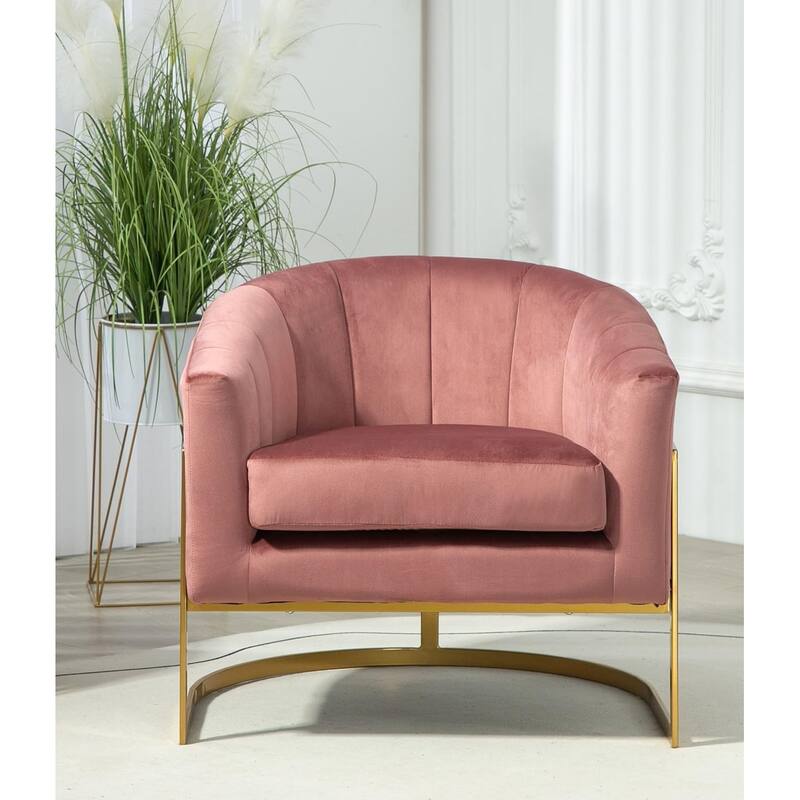 US Pride Furniture Modern Accent Armchair Luxury Gold Frame and Multi-colored Velvet Material Infuse Elegant Flair