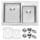 preview thumbnail 1 of 8, Ruvati 33 x 22 inch Drop-in Topmount Kitchen Sink 16 Gauge Stainless Steel 60/40 Double Bowl - RVM5166 - 8' x 11'