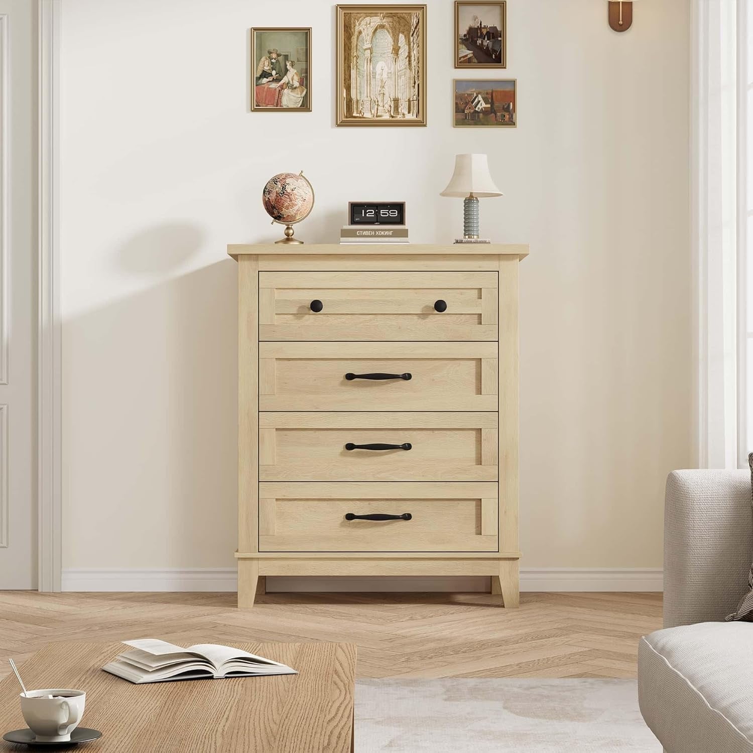 4 Dresser for Bedroom,34.8" Tall Vertical Drawer Dresser with Large Storage