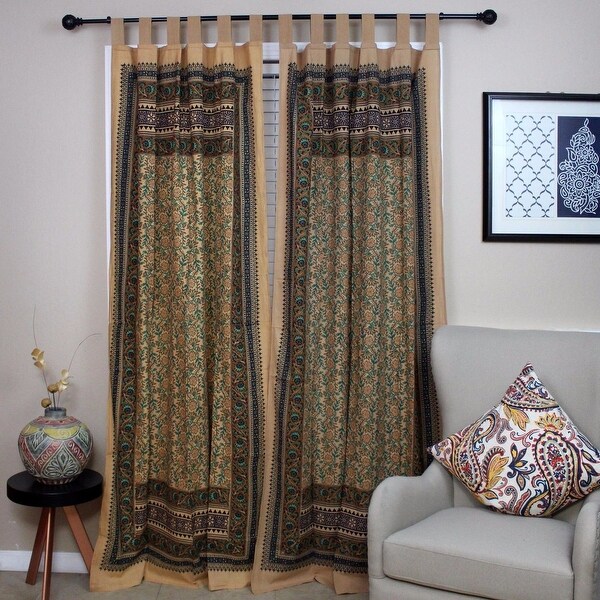 Shop Curtains For Living Room Floral Cotton Tab Top