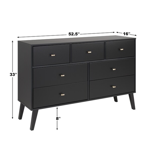 Prepac Milo Mid-Century Modern 7-Drawer Dresser