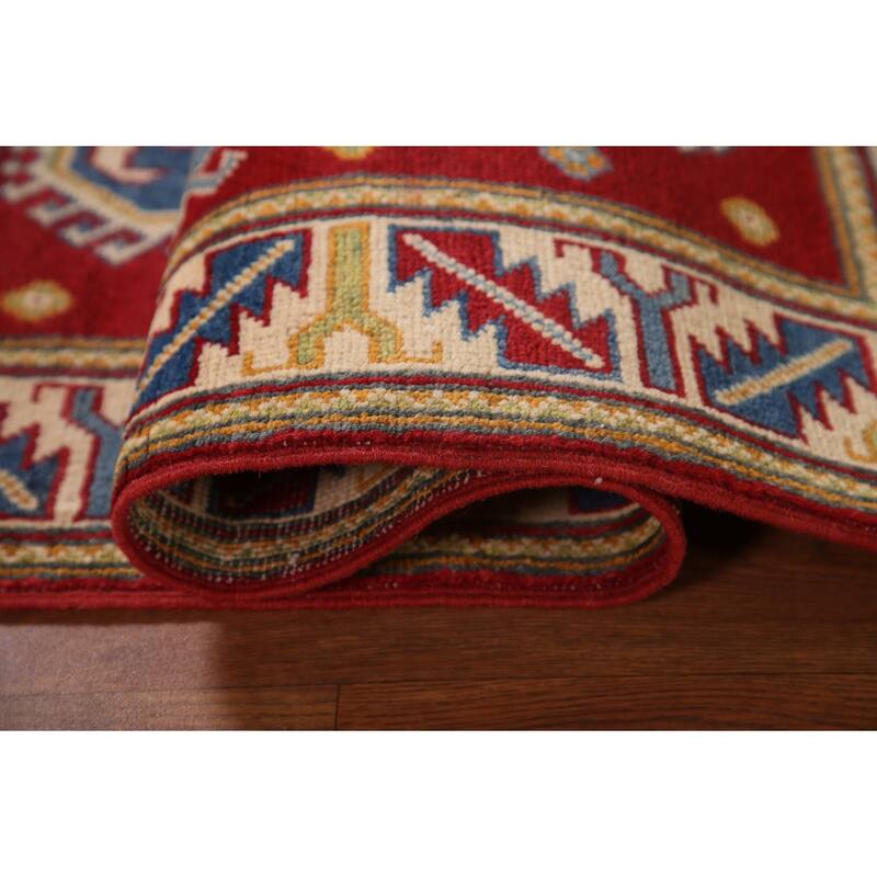 Red Kazak Accent Rug Handmade Wool Carpet - 2'9" x 4'2"