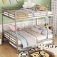 preview thumbnail 5 of 37, Full XL Over Queen Metal Bunk Bed with Trundle Silver
