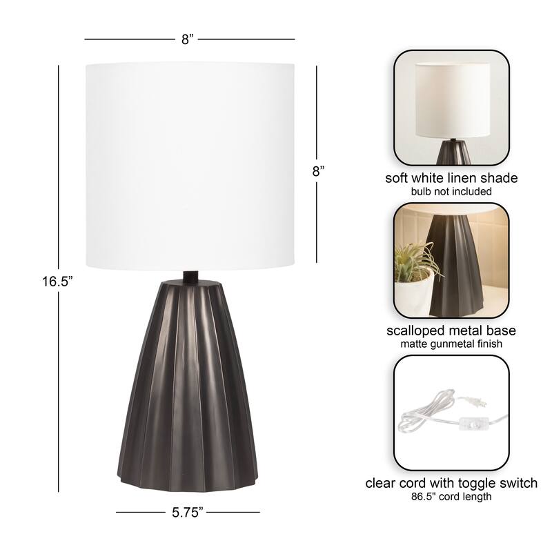 Kate and Laurel Ciji Scalloped Table Lamp - 8x8x17