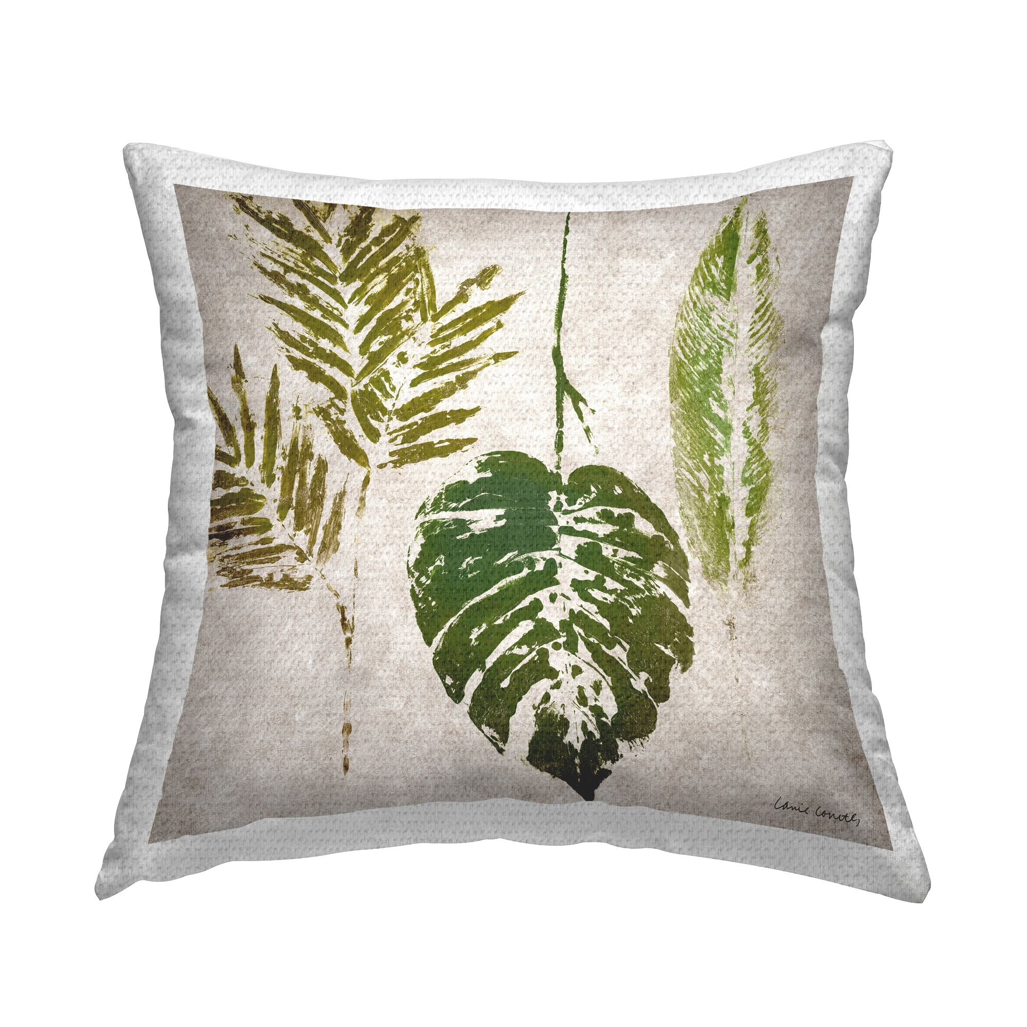 Stupell Greenery Leaf Impressions Printed Outdoor Throw Pillow Design by Lanie Loreth