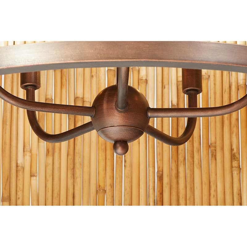 Large Bali 1-Light Chandelier, Natural - Brown