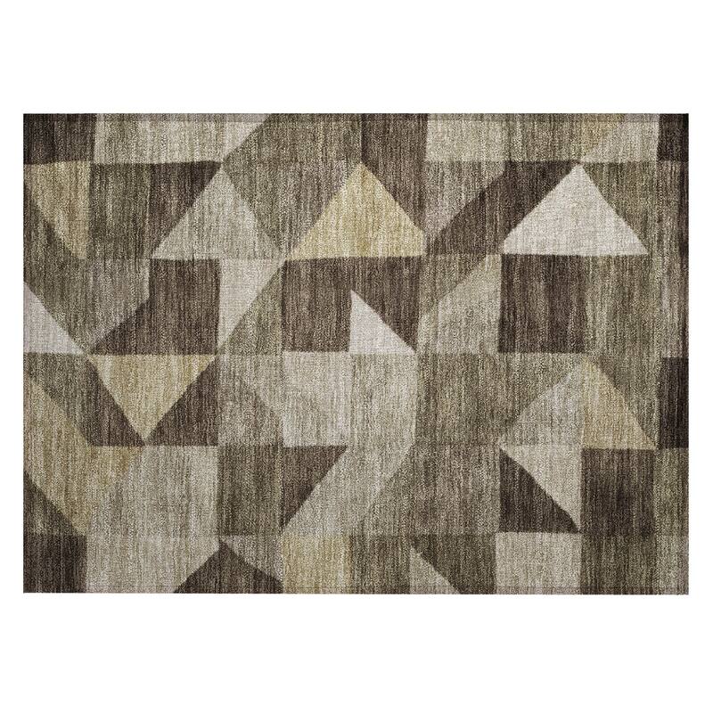 Machine Washable Indoor/ Outdoor Geo Rubi Chantille Rug