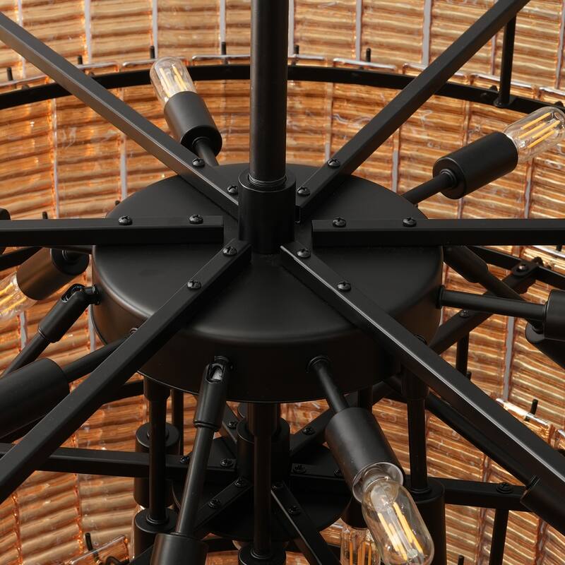 Modern Chandelier, 41 in. 9-Light Black & 59 in. 11-Light Gold Options for Dining Room, Living Room, Foyer, Bedroom