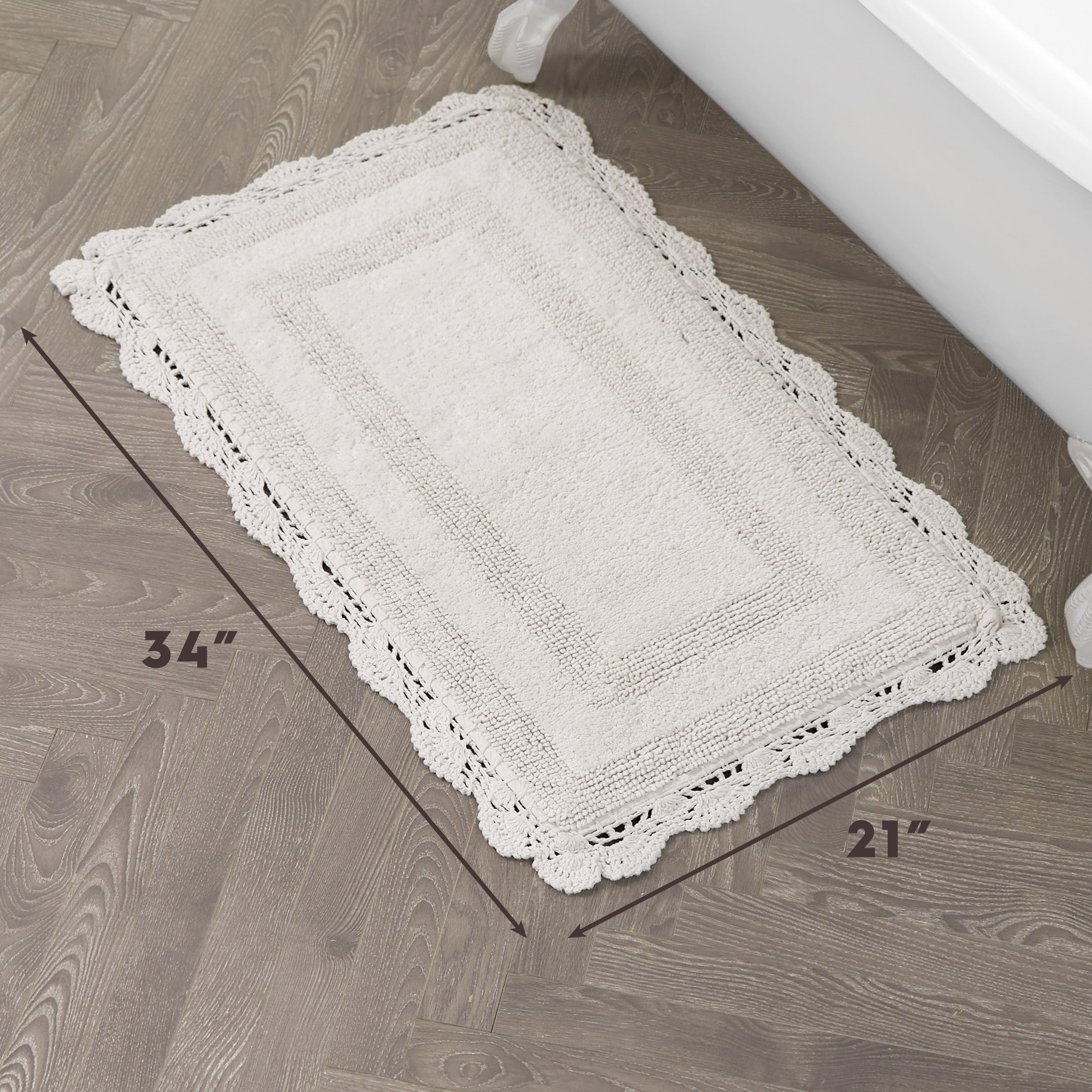 Laura Ashley Reversible Cotton Crochet Bath Rug - On Sale