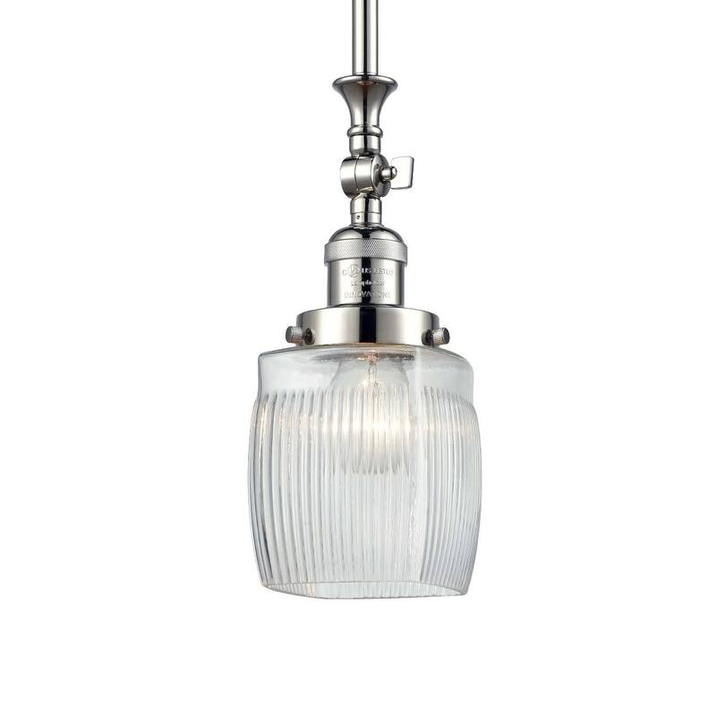 Innovations Lighting Colton Single Light 6" Wide Mini Pendant - Polished Nickel / Thick Clear Halophane
