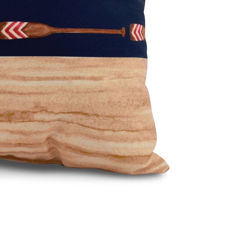 18 x 18 Inch Oar Stripe Center Stripe Print Outdoor Pillow