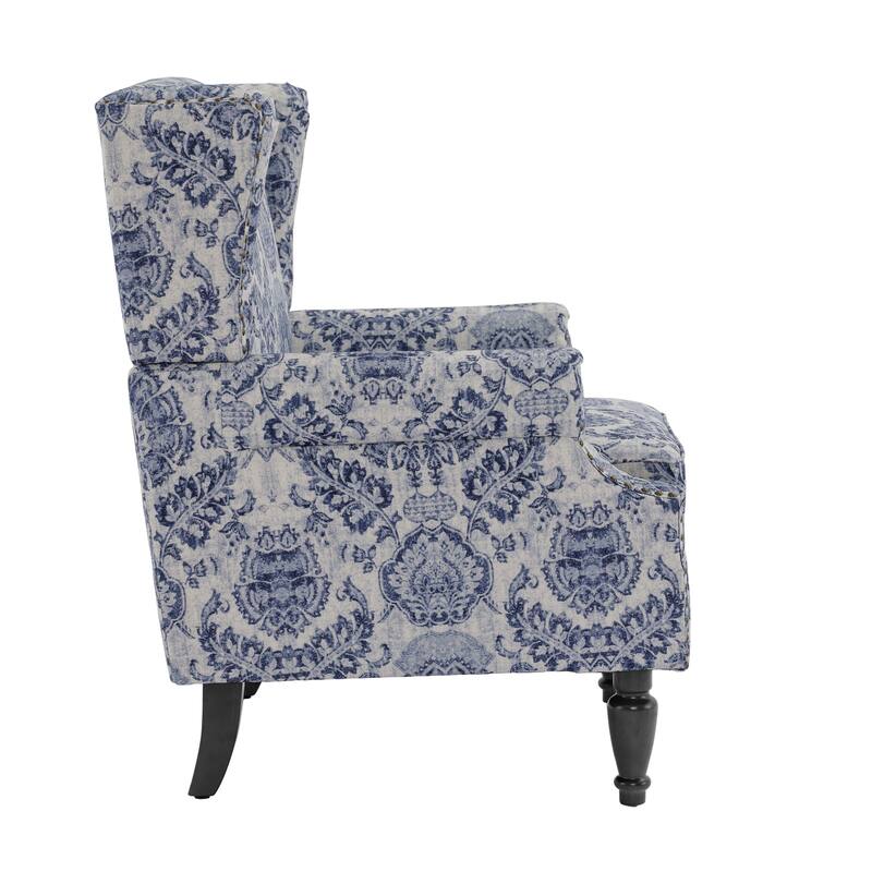 Wingback Accent Chair Nailhead Trim Living Room Reading Chair