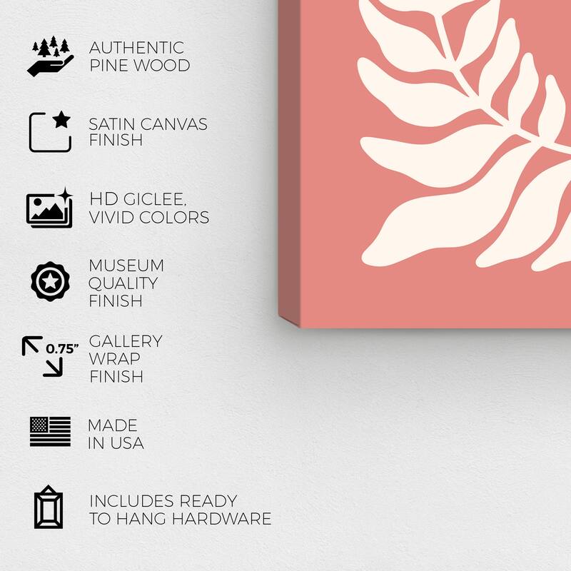 Wynwood Studio Canvas Floral and Botanical Sienna Blushy Crown Pink and Modern & Contemporary Wall Art Canvas Print