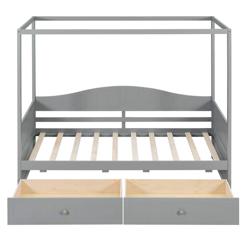 Twin Canopy Daybed with 2 Storage Drawers, Elegant & Functional