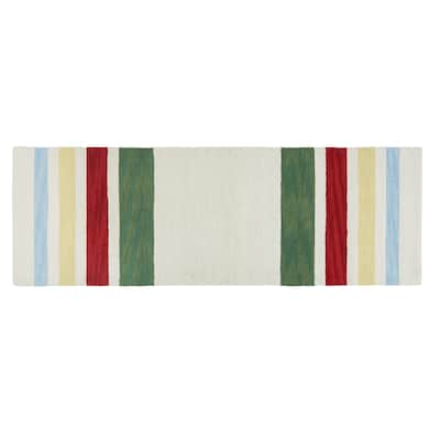 Park Designs Rustic Camp Stripe Hooked Rug 2'x6'