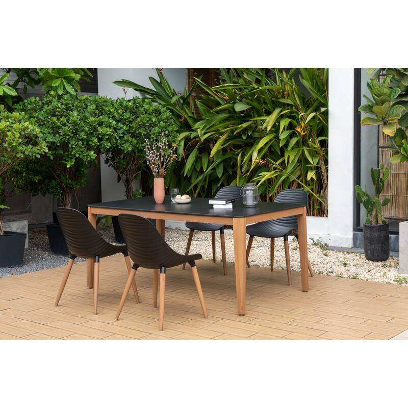 Amazonia FSC Certified Wood Jenhuer Outdoor Patio Dining Set - 5PC