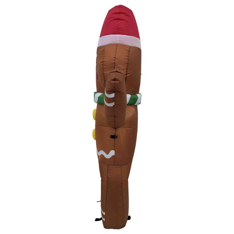 Lighted Inflatable Gingerbread Man Outdoor Christmas Decoration - 5' - Brown
