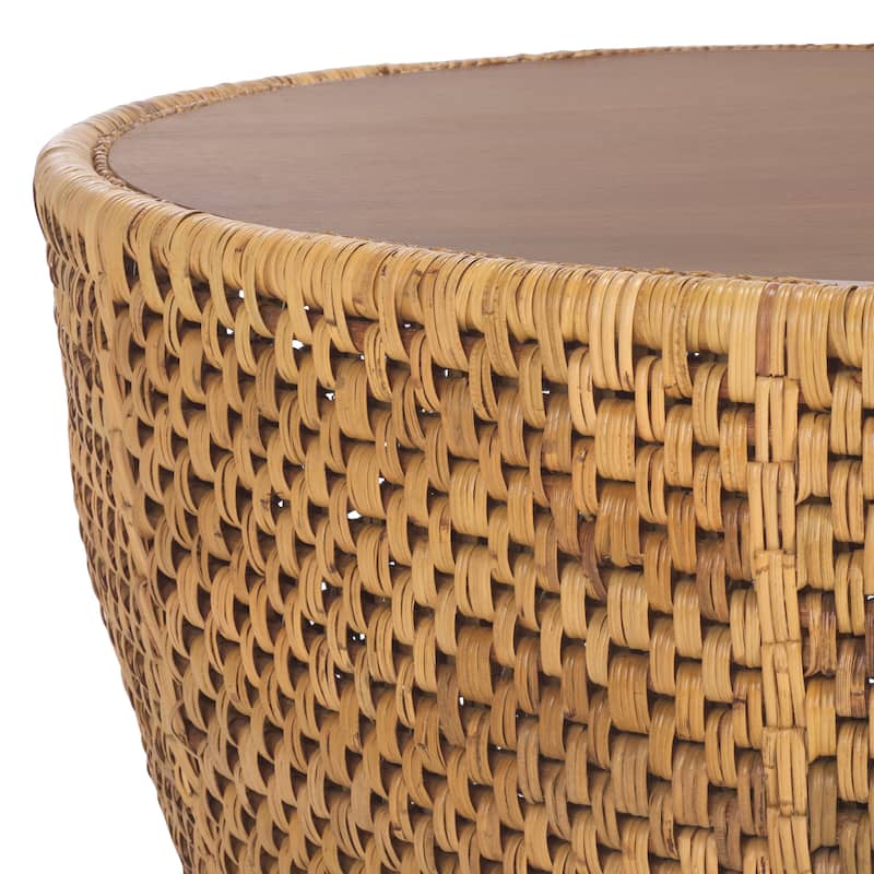 SAFAVIEH Couture Braylen Rattan Round Coffee Table - 40"W x 40"D x 18"H