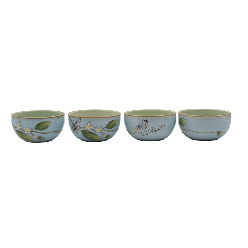 Fitz And Floyd Toulouse Basket Bowl - 5.5-Inch Ceramic Decorative Bowl With Bird & Butterfly Design (Multicolor)