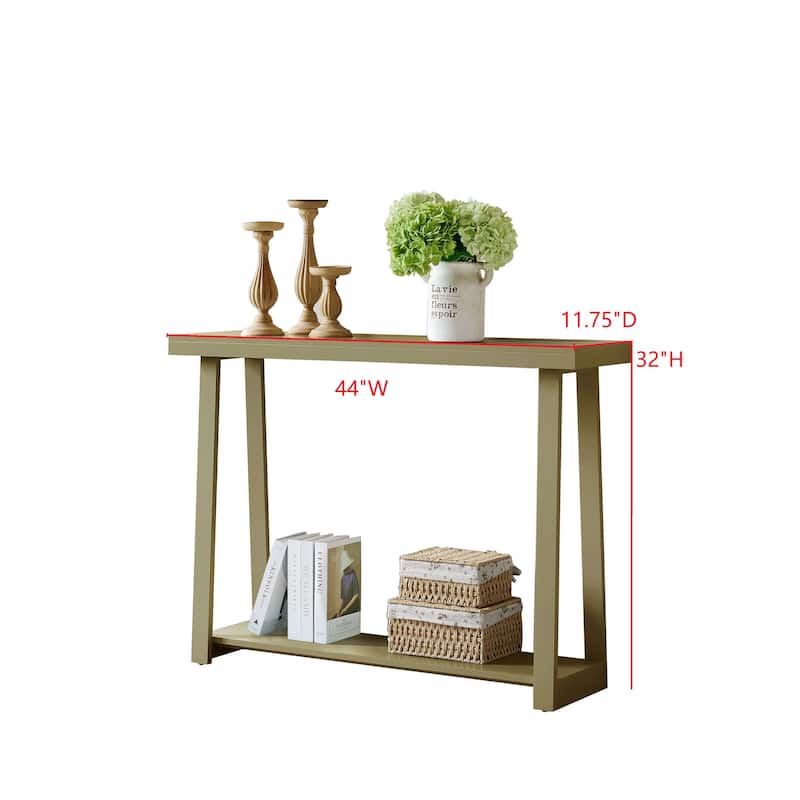 Emma Collection Wood 44" Modern Console Table with Shelf