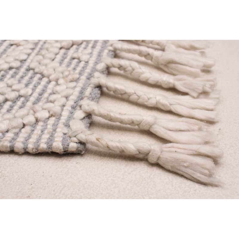 ECARPETGALLERY Braid weave Sienna Cream Wool Rug - 3'0 x 5'1