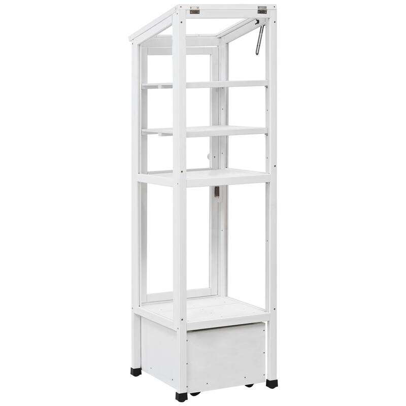 62.4'' H Wood Garden Balcony Portable Greenhouse Mini Cold Frame
