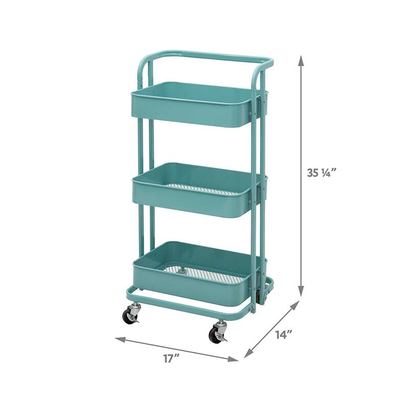 3 Tier Foldable Rolling Utility Cart
