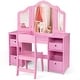 preview thumbnail 14 of 18, Costway Kids Vanity Table & Chair Set 2-in-1 Princess Pretend Play - See Details