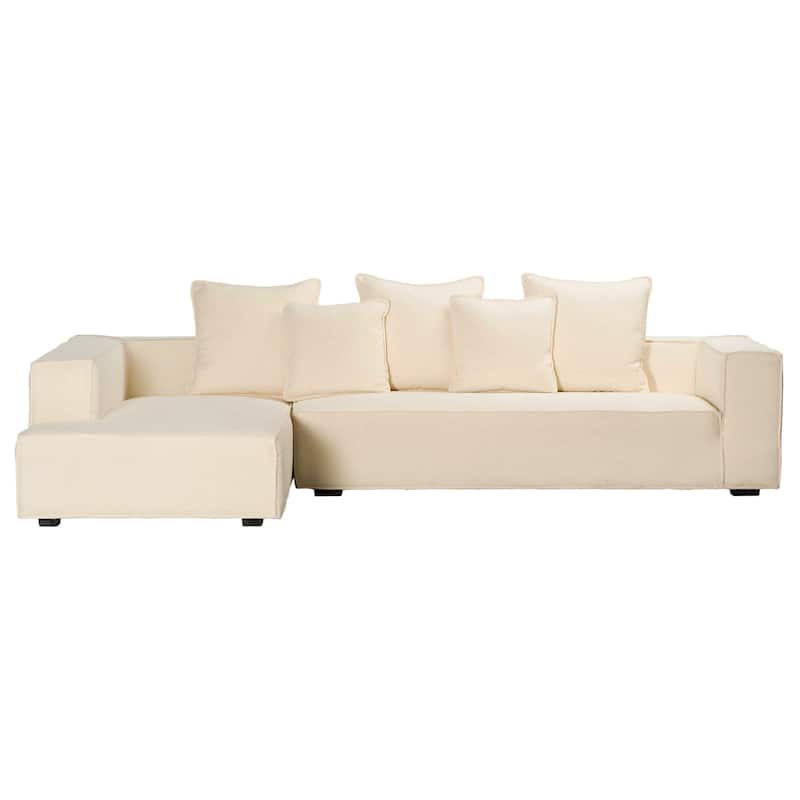 Zayn 118-inch Modern Sectional Sofa with Chaise in Boucle