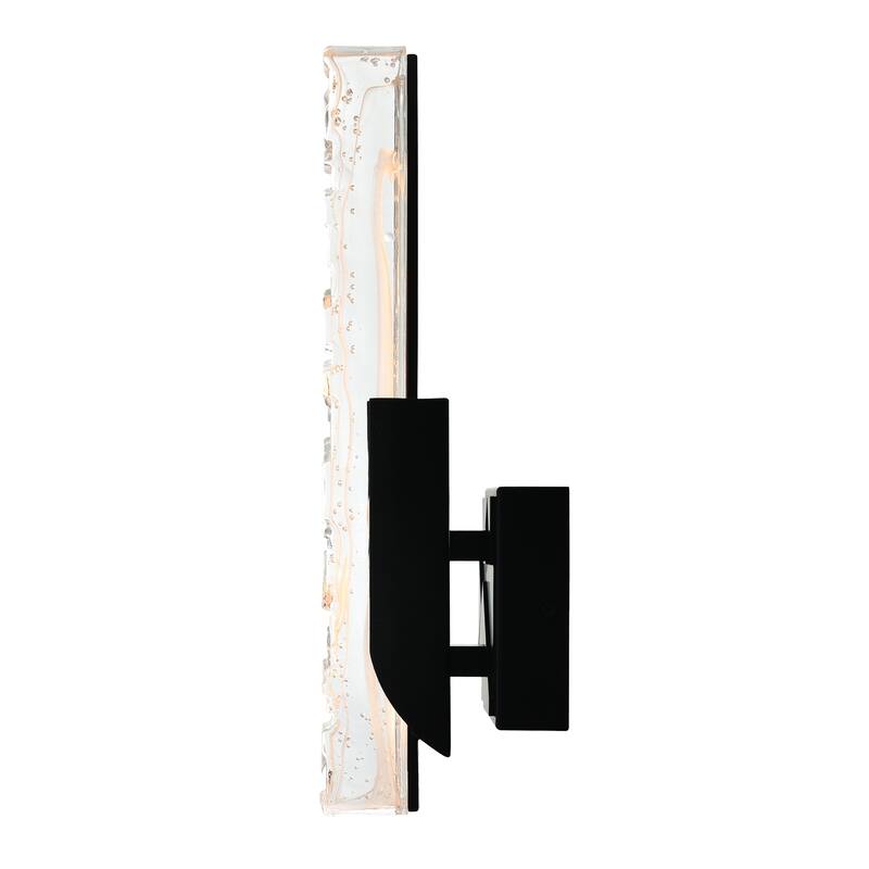 Valira Integrated LED Black Wall Light with Handcrafted Glass
