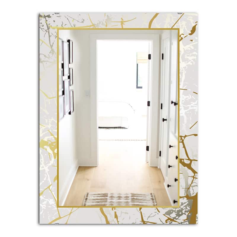 Designart 'Marbled Marvelous 3' Glam Printed Wall Mirror