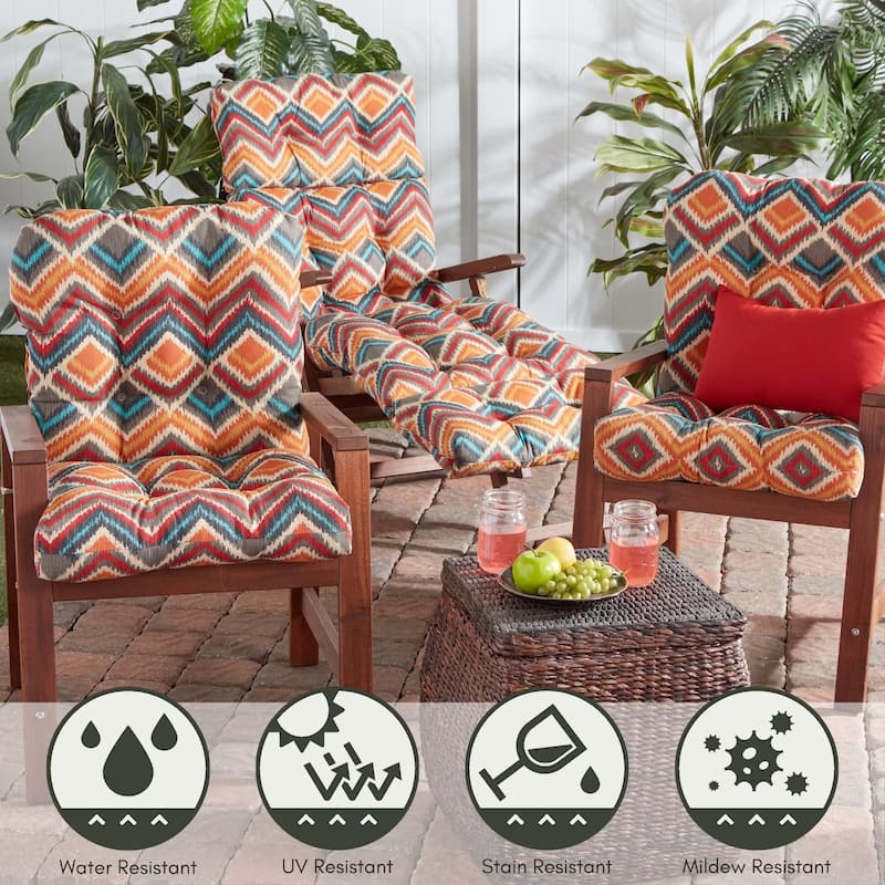 Greendale Home Fashions Global 21-inch x 42-inch Outdoor Chair Cushion (Cushion Only)