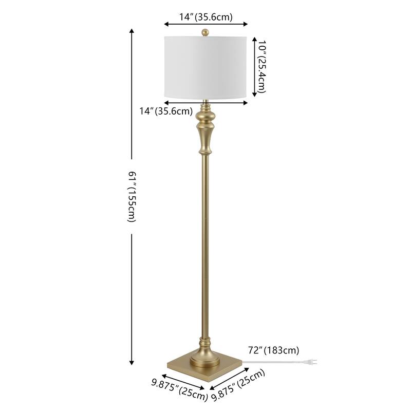 SAFAVIEH Lighting Mikie 61-inch Antique Black Led Floor Lamp - 14" W x 14" L x 61" H - 14"W x 14"D x 61"H