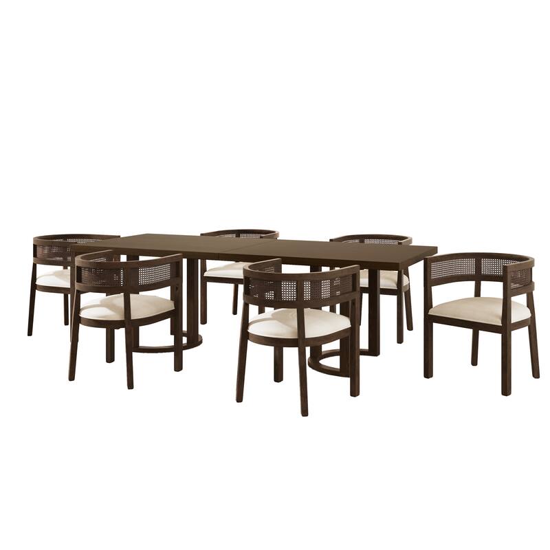 Christopher Knight Home - Isadora Rubberwood 7 Piece Dining Set