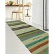 preview thumbnail 2 of 6, Hand-Woven Winchester Kilim Wait Ivory/Blue Runner - 2'11" x 12'9"