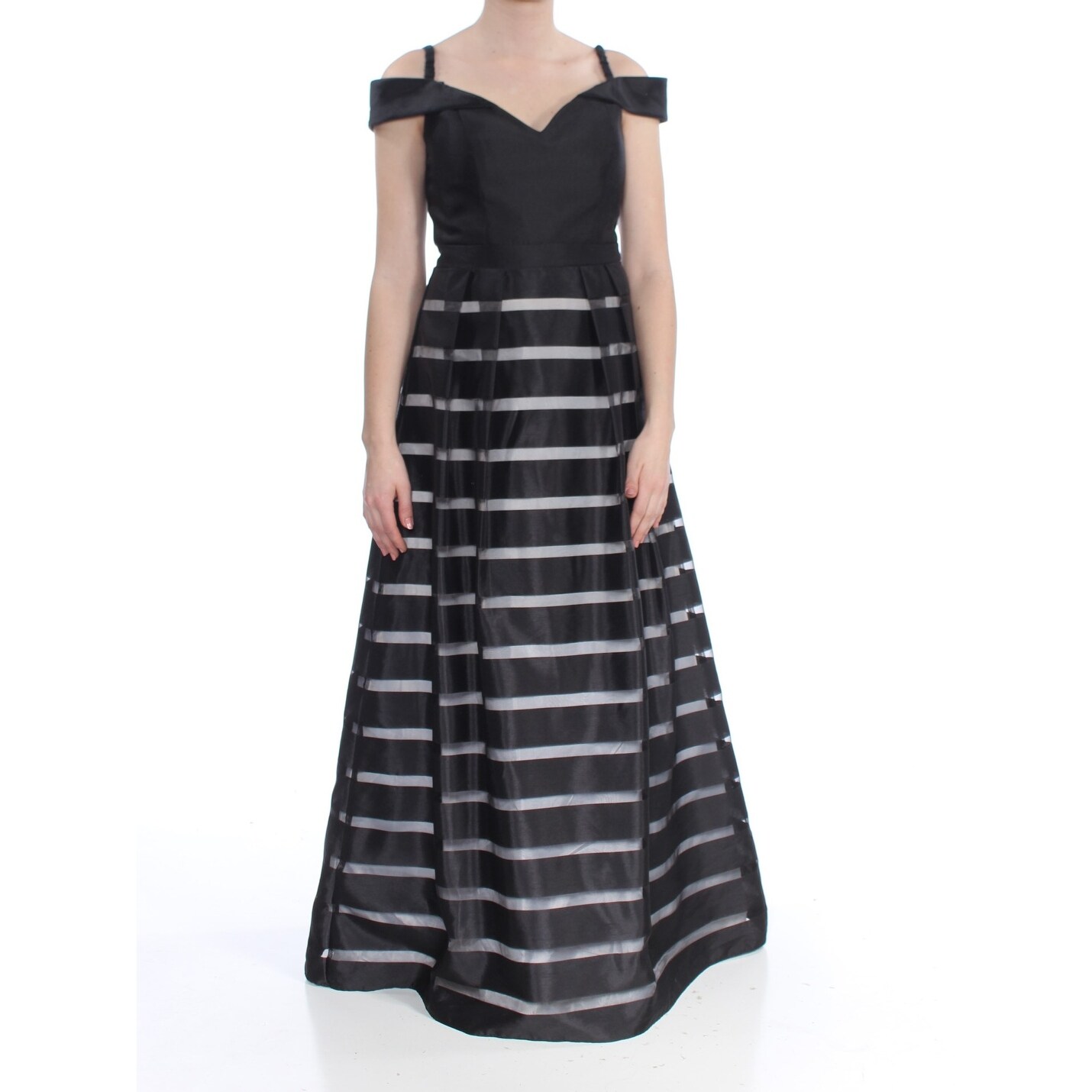Shop Xscape Black Short Sleeve Full Length A Line Dress Size 8 Overstock 27986854
