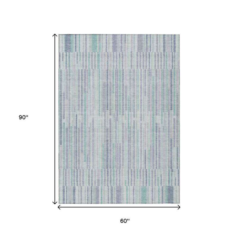 HomeRoots Striped Transitional Rectangle Outdoor Rug