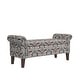 preview thumbnail 4 of 5, Wallen Traditional Rolled Arm Storage Bench Ottoman with Nailheads, Upholstered. Amber & Brown Damask