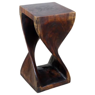 Haussmann® Original Wood Twist Stool 12 X 12 X 23 In High Mocha Oil - 12" x 12" x 23"