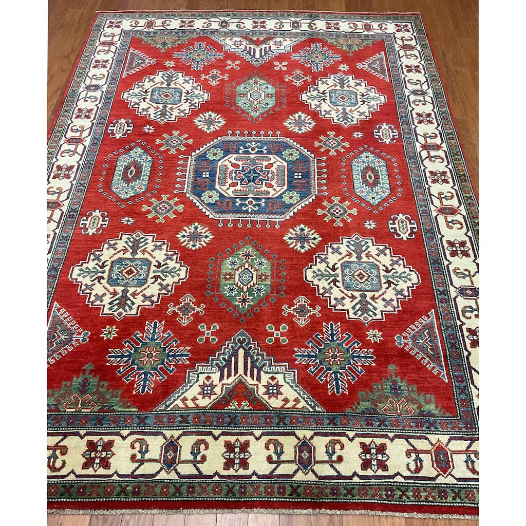HERAT ORIENTAL Handmade Kazak Wool Rug - 5'6" x 7'6"