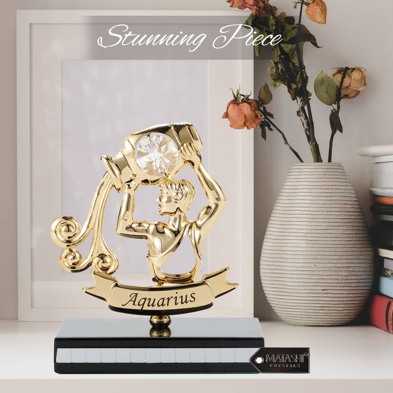 Matashi 24K Gold Plated Zodiac Astrological Sign Aquarius Figurine