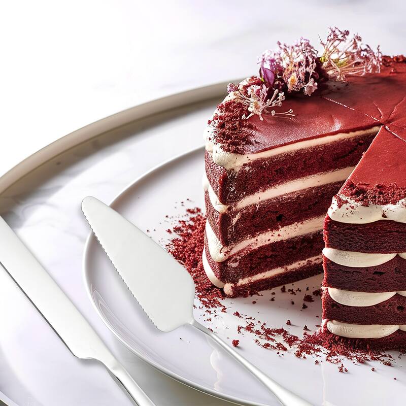 Wedding Cake Knife and Server Set, Cake Cutting Set 10.6/9 Inch