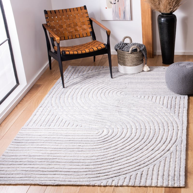 SAFAVIEH Handmade Southampton Catena Abstract Wool Rug - 5' x 8' - Grey - Rectangle