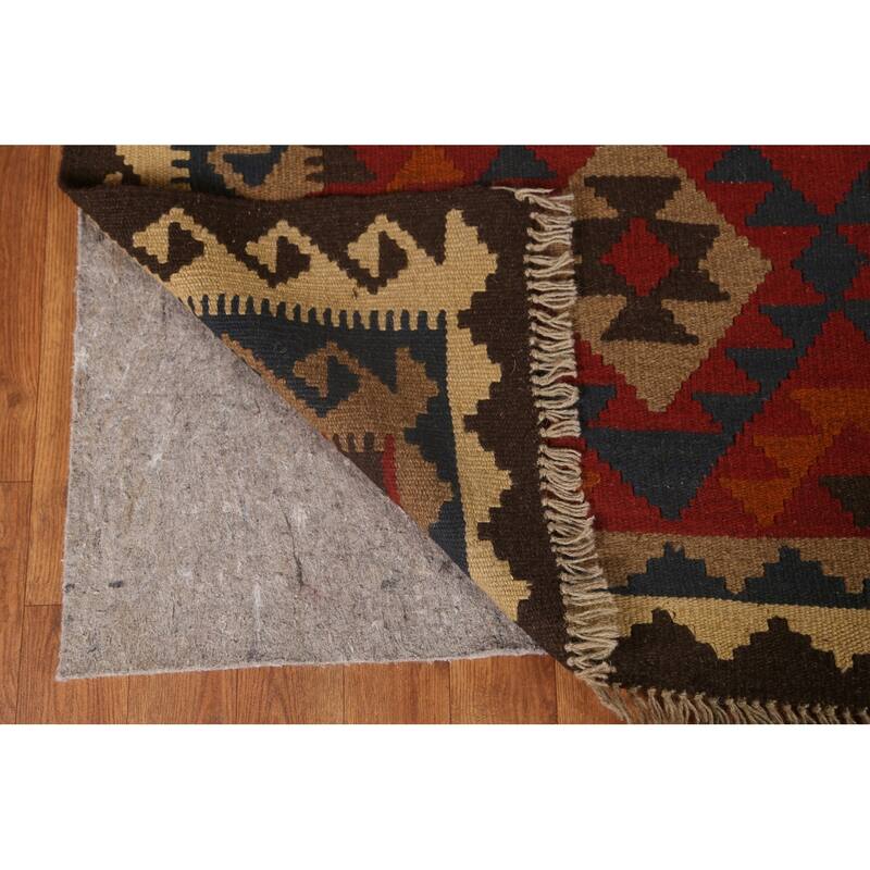 Tribal Geometric Kilim Oriental Wool Area Rug Flat-woven Carpet - 5'2" x 6'9"