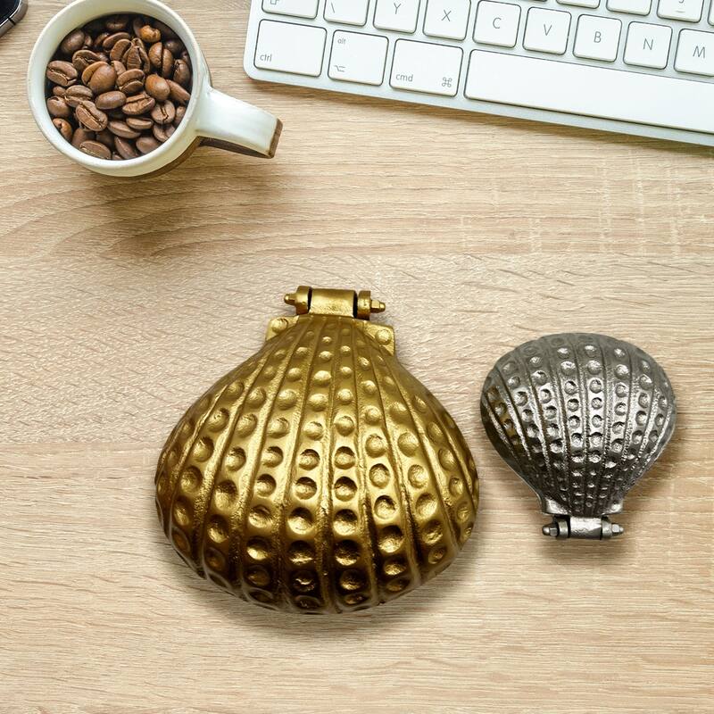 Set of 2 Decorative Handmade Aluminum Shell Shape Bowl - Set of 2